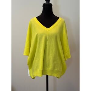 White + Warren Yellow Cashmere Pullover